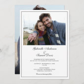 Modernes White 2 Foto Einladungen für Hochzeiten (Vorne/Hinten)