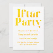 Modernes White and Gold Iftar Party Einladung (Vorderseite)