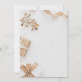 Modernes White and Gold Weihnachts-Party Einladung (Rückseite)