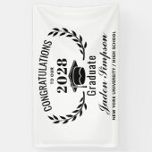 Modernes White Black 2024 Abschluss Graduate Banner (Vertikal)