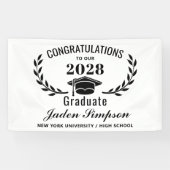Modernes White Black 2024 Abschluss Graduate Banner (Horizontal)
