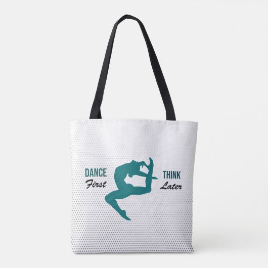 Modernes White, Black & Aquamarin Dance Angebot Tasche (Rückseite)