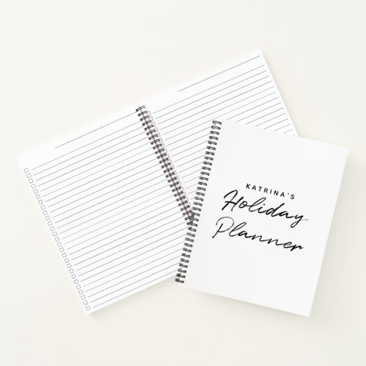 Modernes White Black Simple Holiday Planer Notizblock (Innenseite)
