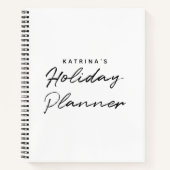 Modernes White Black Simple Holiday Planer Notizblock (Vorderseite)