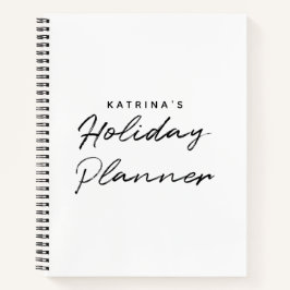 Modernes White Black Simple Holiday Planer Notizblock