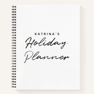Modernes White Black Simple Holiday Planer Notizblock