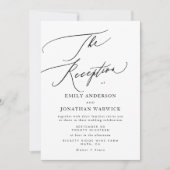 Modernes White Black Simple Wedeption Foto Einladung (Vorderseite)