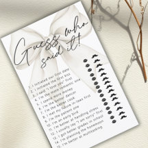 Modernes White Bow Guess, der sagte, es Bridal Gam