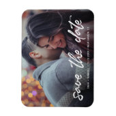 Modernes White Brush Script-Foto Save the Date Magnet (Vertikal)