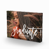 Modernes White Brushed Script Graduate Fotoblock (Rechts)