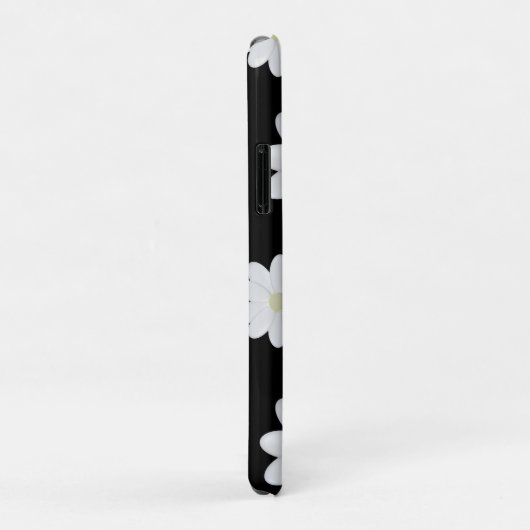 Modernes White Daisy Blume Muster Name Black Case-Mate iPhone Hülle (Hinten/Rechts)