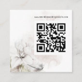 Modernes White Florals QR Code Wedding RSVP Begleitkarte (Rückseite)