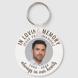 Modernes White Foto Memorial in Love Memory Schlüsselanhänger