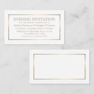 Modernes White & Gold Abend Event Ticket Einladung
