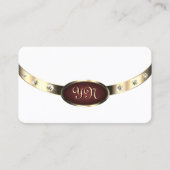 Modernes White Gold Burgundy mit Monogram Diamonds Visitenkarte (Vorderseite)