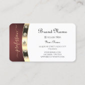 Modernes White Gold Burgundy mit Monogram Diamonds Visitenkarte (Rückseite)