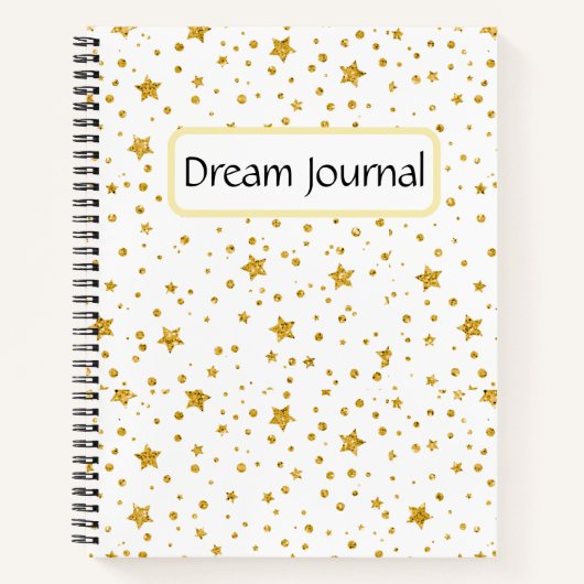 Modernes White & Gold Celestis Dream Journal Notizblock (Vorderseite)