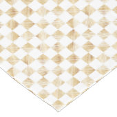 Modernes White Gold Checkerboard Muster Kurzer Tischläufer (Ecke)