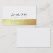 Modernes White Gold stilvolles Design Schlicht Lux Visitenkarte (Vorne/Hinten)