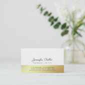 Modernes White Gold stilvolles Design Schlicht Lux Visitenkarte (Stehend Vorderseite)