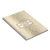 Modernes White & Gold Vintag Paisley Muster Notizblock (Rechte Seite)