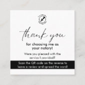 Modernes White Google Review QR Notar Vielen Dank Quadratische Visitenkarte (Vorderseite)