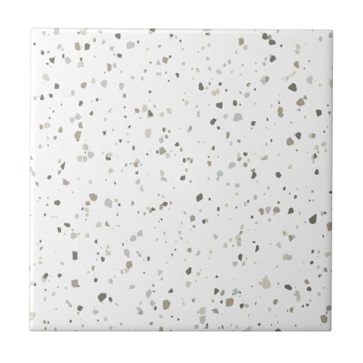 Modernes White Gray Brown Terrazzo Fliese (Vorderseite)