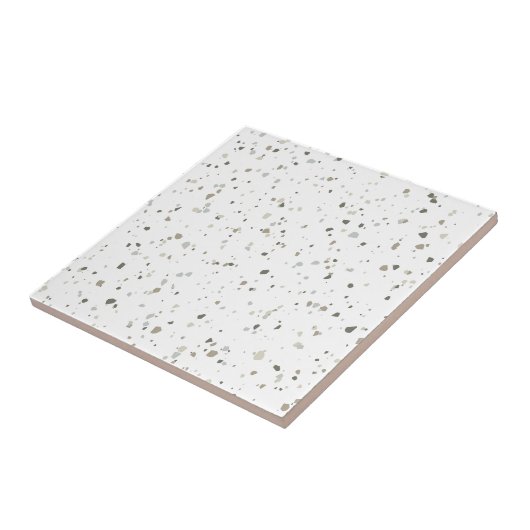 Modernes White Gray Brown Terrazzo Fliese (Seite)