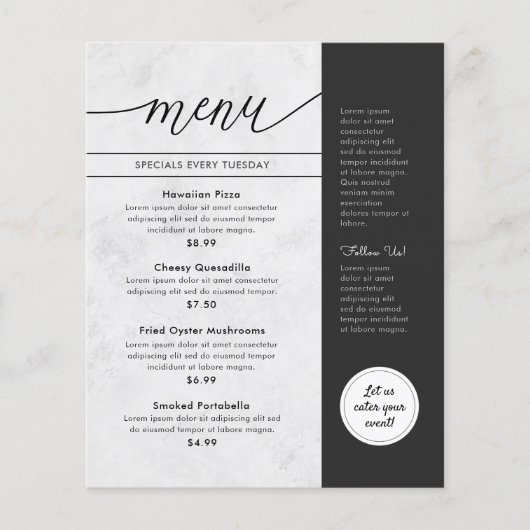 Modernes White Gray Restaurant Flyer (Vorne)