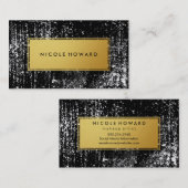 Modernes White Grunge und stilvolle Metallic Imita Visitenkarte (Vorne/Hinten)