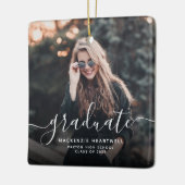 Modernes White Handwriting Abschluss Foto Keramikornament (Links)