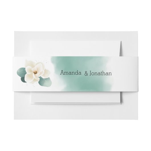 Modernes White Magnolia Wedding Bly Band (Vorderseite Beispiel)