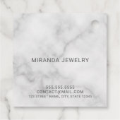 Modernes White Marble Script Unternehmen Danke Tag Geschenkanhänger (Rückseite)