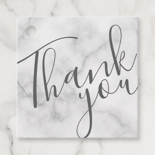 Modernes White Marble Script Unternehmen Danke Tag Geschenkanhänger (Vorderseite)