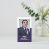 Modernes White & Navy Beruflich Business Foto Visitenkarte (Stehend Vorderseite)