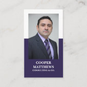 Modernes White & Navy Beruflich Business Foto Visitenkarte (Vorderseite)