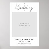 Modernes White Prop Wedding Selfie Foto Frame Poster (Vorne)