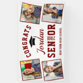 Modernes White Red Abschluss Class 2024 4 FOTO Banner (Vertikal)