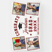 Modernes White Red Abschluss Class 2024 4 FOTO Banner (Vertikal)