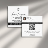 Modernes White Review QR Code Notary Foto Vielen D Quadratische Visitenkarte