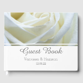 Modernes White Rose Wedding Gästebuch