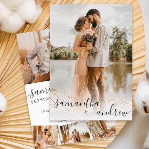 Modernes White Script 5 Fotos Budget Hochzeit