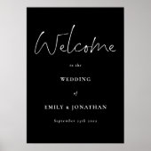 Modernes White Script Black Willkommen bei Wedding Poster (Vorne)