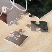 Modernes White Script Foto Abschluss Puzzle (Seite)