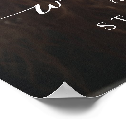 Modernes White Script Foto Hochzeitszeichen Poster (Ecke)