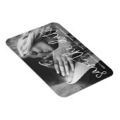 Modernes White Script Typografy Foto Save the Date Magnet (Rechte Seite)