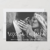 Modernes White Thin Script Typografy Foto Spanisch Save The Date (Vorderseite)