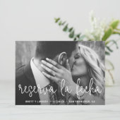 Modernes White Thin Script Typografy Foto Spanisch Save The Date (Stehend Vorderseite)