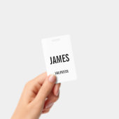 Modernes White Volunteer Name Event Information Pl Ausweis (Handheld)