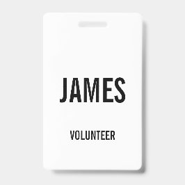 Modernes White Volunteer Name Event Information Pl Ausweis